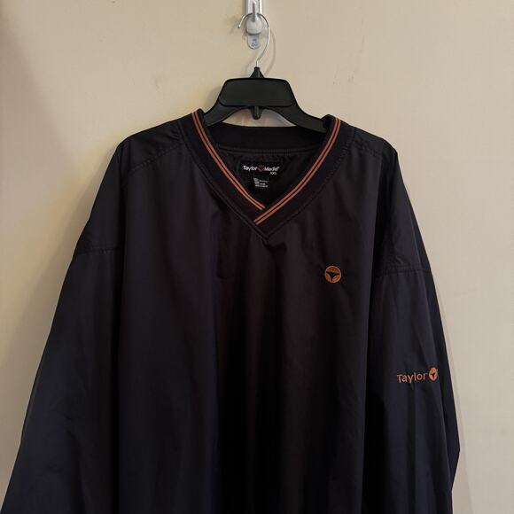 TaylorMade Golf Pullover Jacket XXL Black Orange Logo Windbreaker Vintage - Picture 3 of 12
